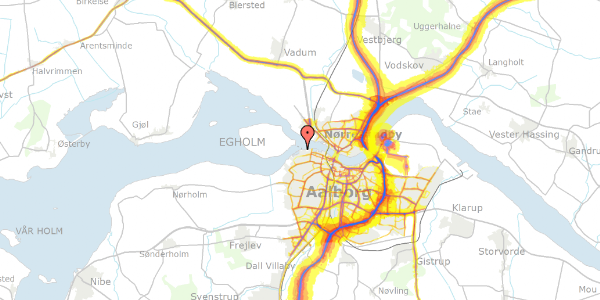 Trafikstøjkort på Egholm Færgevej 15, 2. 20, 9000 Aalborg