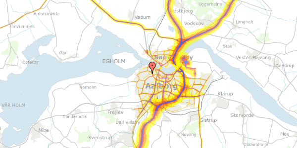 Trafikstøjkort på Elisabethsvej 8, 9000 Aalborg