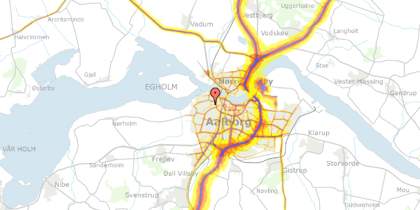 Trafikstøjkort på Elisabethsvej 13, 9000 Aalborg