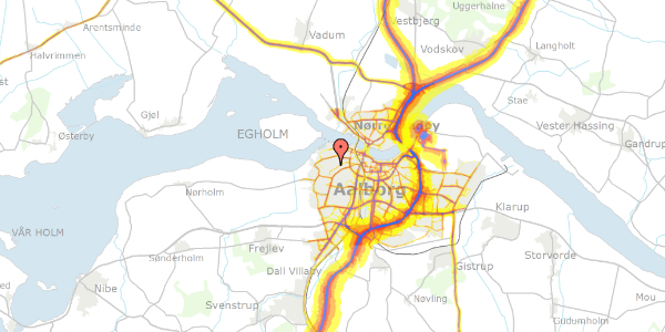 Trafikstøjkort på Elsevej 3, 9000 Aalborg