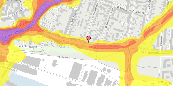 Trafikstøjkort på Engvej 16A, st. th, 9400 Nørresundby