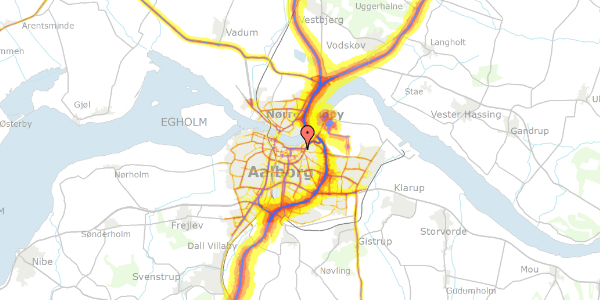 Trafikstøjkort på Estlandsgade 9, 2. mf, 9000 Aalborg