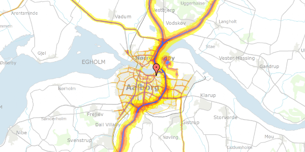 Trafikstøjkort på Estlandsgade 11, st. tv, 9000 Aalborg