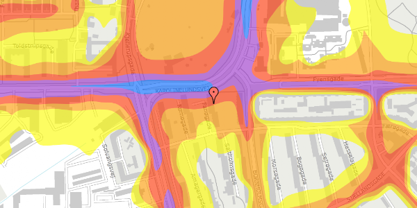 Trafikstøjkort på Fanøgade 3, 3. th, 9000 Aalborg