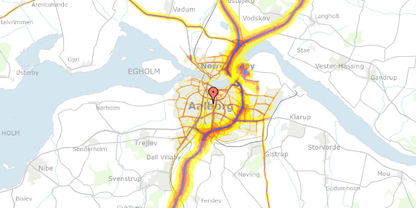 Trafikstøjkort på Farverensvej 5, st. , 9000 Aalborg