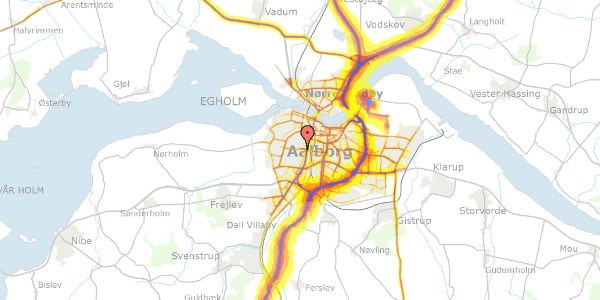 Trafikstøjkort på Granlien 22, 9000 Aalborg