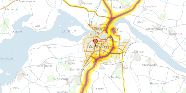 Trafikstøjkort på Granlien 57, 1. mf, 9000 Aalborg