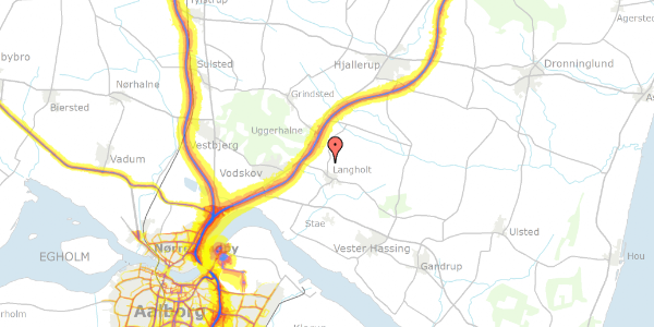 Trafikstøjkort på Gravsholtvej 29, 9310 Vodskov