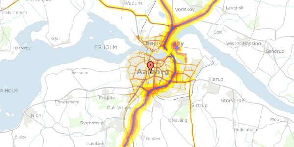 Trafikstøjkort på Gundorfslund 20, 2. th, 9000 Aalborg