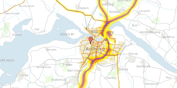 Trafikstøjkort på Hasserishøj 1, 9000 Aalborg