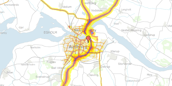 Trafikstøjkort på Heimdalsgade 10, 9000 Aalborg