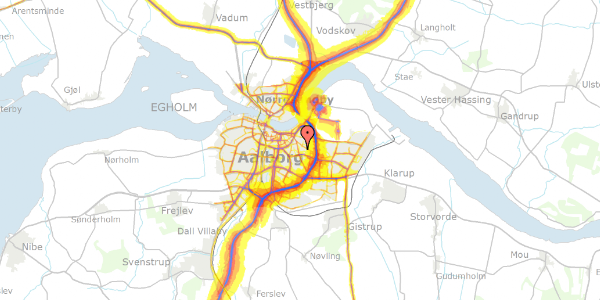 Trafikstøjkort på Heimdalsgade 45E, 9000 Aalborg