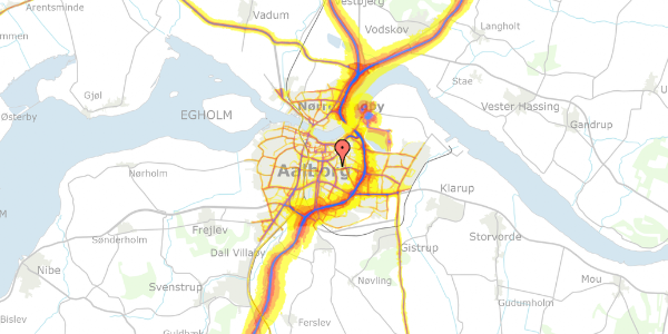 Trafikstøjkort på Heilskovsgade 25, 9000 Aalborg