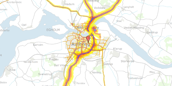 Trafikstøjkort på Heilskovsgade 30, 9000 Aalborg