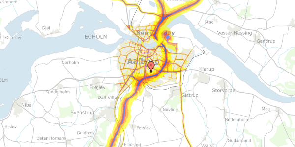 Trafikstøjkort på Hellevangen 23, 1. th, 9210 Aalborg SØ