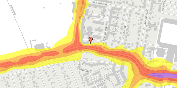 Trafikstøjkort på Henning Smiths Vej 3, st. 2, 9000 Aalborg