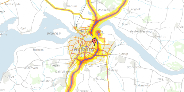 Trafikstøjkort på Herskindsgade 1, 9000 Aalborg