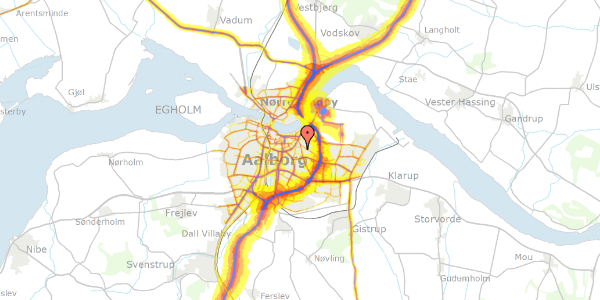 Trafikstøjkort på Herskindsgade 16, 9000 Aalborg