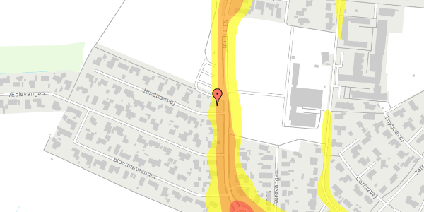 Trafikstøjkort på Hindbærvej 2, 9000 Aalborg