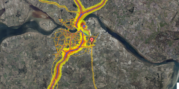 Trafikstøjkort på Hvalpsundvej 56, 9220 Aalborg Øst