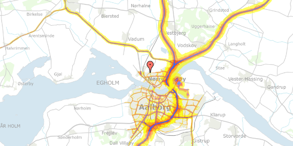 Trafikstøjkort på Højens Alle 3, 9400 Nørresundby