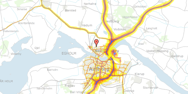 Trafikstøjkort på Højens Alle 7, 9400 Nørresundby