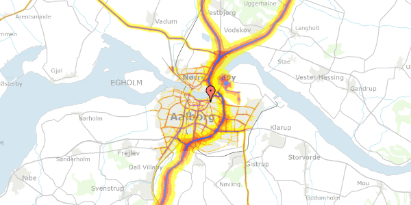 Trafikstøjkort på Islandsgade 4, 3. th, 9000 Aalborg