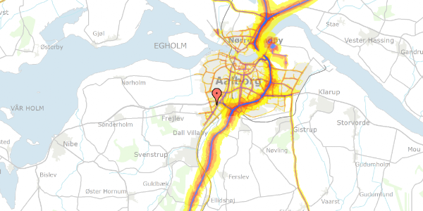 Trafikstøjkort på Jacob Paludans Vej 19, 9200 Aalborg SV