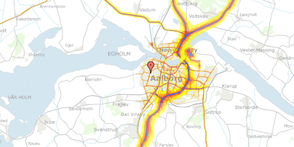 Trafikstøjkort på Jakob Skomager Vej 3, st. th, 9000 Aalborg