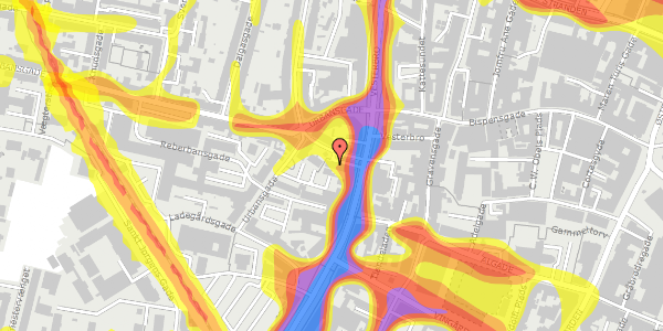 Trafikstøjkort på Jens Bangs Gade 5, 1. 2, 9000 Aalborg