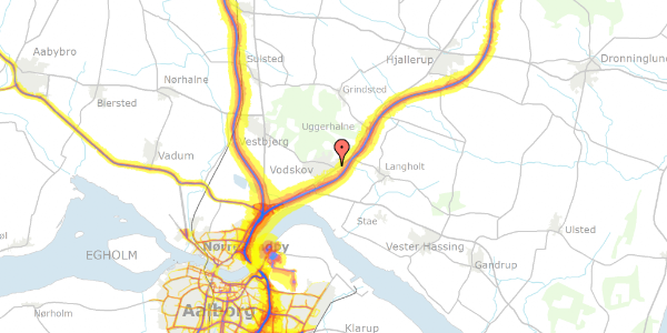 Trafikstøjkort på Jens Lunds Vej 7, 9310 Vodskov