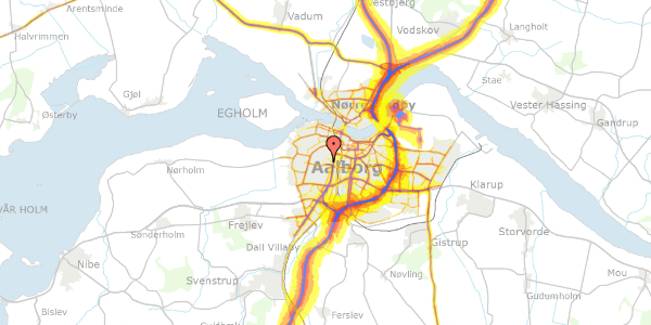 Trafikstøjkort på Johnstrupsvej 8, 9000 Aalborg