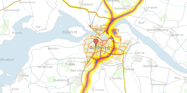 Trafikstøjkort på Johnstrupsvej 14, 9000 Aalborg