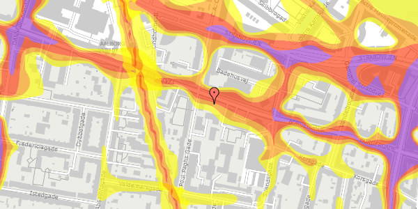 Trafikstøjkort på Kastetvej 9A, st. th, 9000 Aalborg