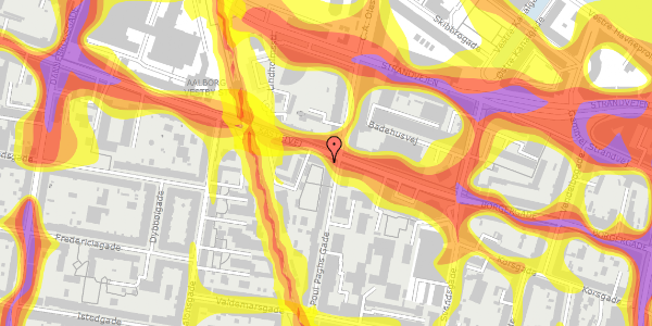 Trafikstøjkort på Kastetvej 11, kl. tv, 9000 Aalborg