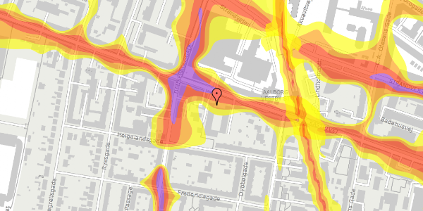 Trafikstøjkort på Kastetvej 33, st. 44, 9000 Aalborg