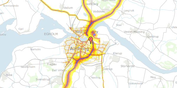 Trafikstøjkort på Kirkedalsvej 16, 9000 Aalborg