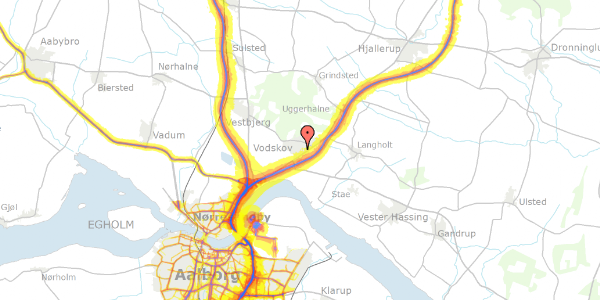 Trafikstøjkort på Vodskov Kirkevej 37, 9310 Vodskov