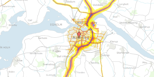 Trafikstøjkort på Klintevej 18, 9000 Aalborg