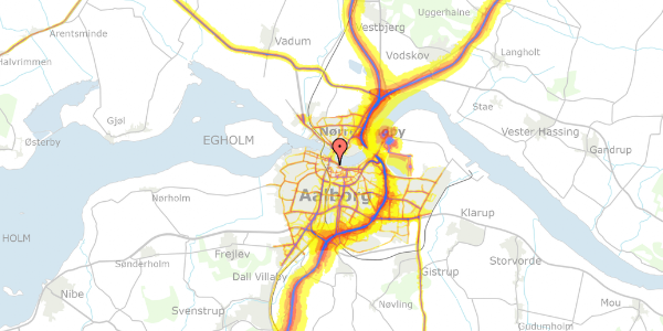 Trafikstøjkort på Klosterjordet 6, 1. 2, 9000 Aalborg