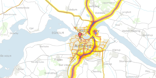 Trafikstøjkort på Klostermarken 36, 9000 Aalborg