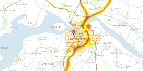 Trafikstøjkort på Kong Georgs Vej 13, 9000 Aalborg