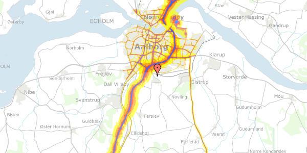 Trafikstøjkort på Kongshøjvej 30, 9210 Aalborg SØ