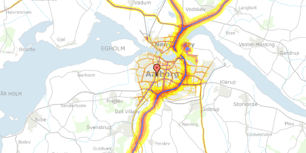 Trafikstøjkort på Konvalvej 39, 1. tv, 9000 Aalborg