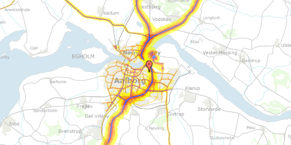 Trafikstøjkort på Kovshøjsvej 6, 9000 Aalborg