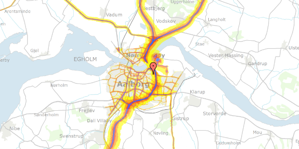 Trafikstøjkort på Kovshøjsvej 28, 9000 Aalborg