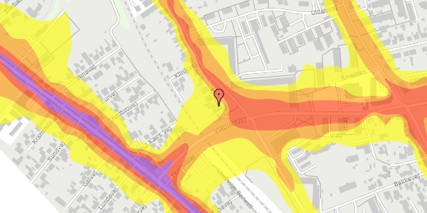 Trafikstøjkort på Kridtvej 18, 9400 Nørresundby