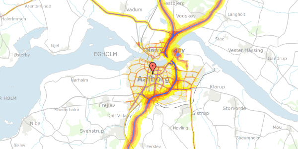 Trafikstøjkort på Kærlundsvej 31, 9000 Aalborg