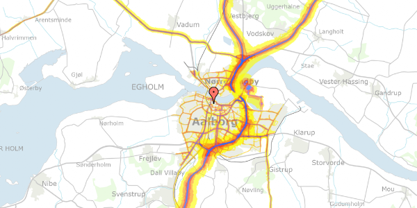 Trafikstøjkort på Ladegårdsgade 5, 8. 810, 9000 Aalborg