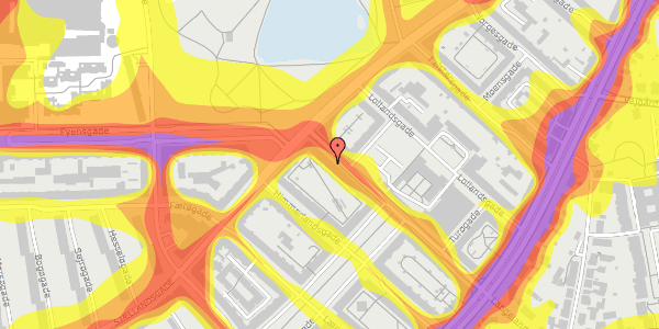 Trafikstøjkort på Langelandsgade 6, 3. tv, 9000 Aalborg